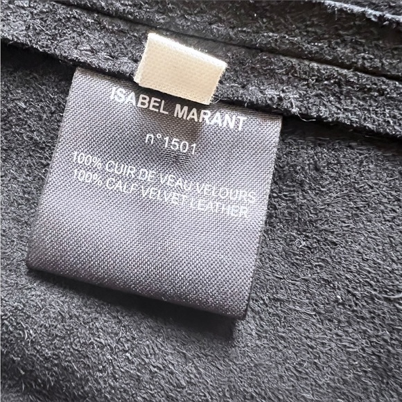 ISABEL MARANT ETOILE Anna Black Suede Silver Button Snap Mini Skirt Size‎ Large - Picture 13 of 15